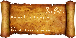 Kecskés Csongor névjegykártya