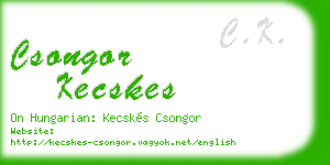 csongor kecskes business card