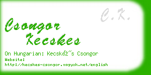 csongor kecskes business card